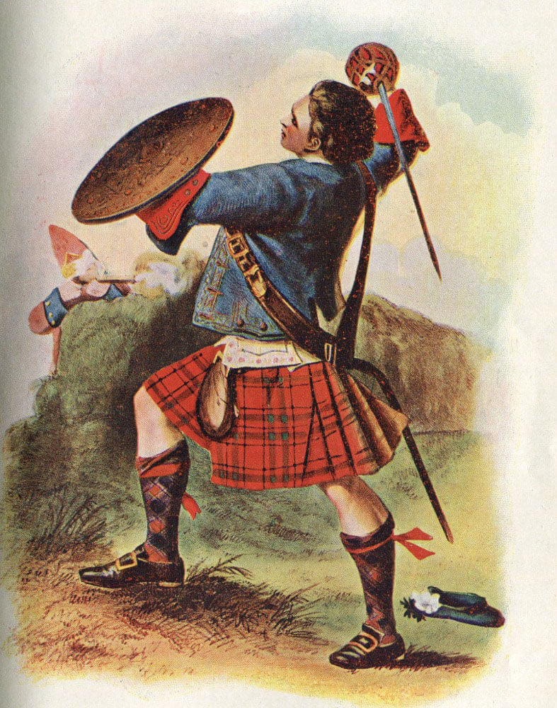 Voják z klanu MacBean v bitvě u Cullodenu.