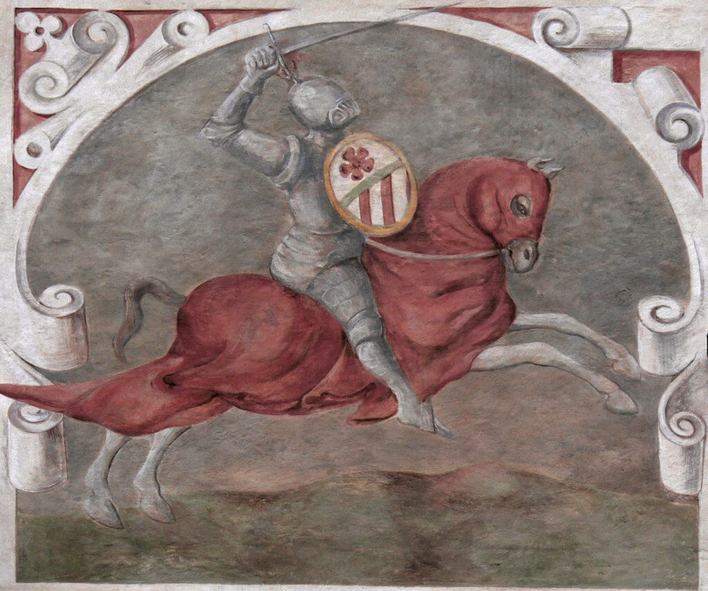Vok z Rožmberka na idealizovaném zobrazení ve Vyšebrodském klášteře. Rožmberkové byli jednou z větví Vítkovců, kteří se proti králi roku 1276 vzbouřili.