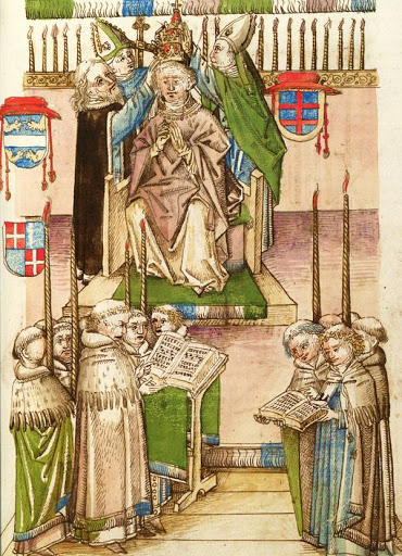 Korunovace papeže Martina V., která proběhla 21. listopadu 1417 v Kostnici.