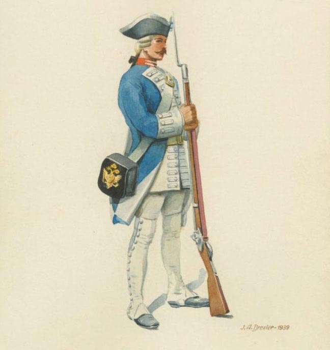 Bavorský mušketýr z let 1742–1745