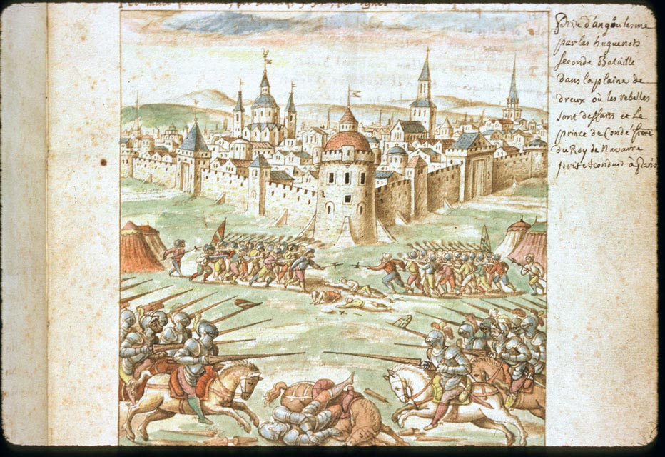 Bitva u Dreux (1562) na vyobrazení z roku 1577