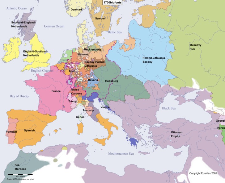 Evropa na začátku 18. století