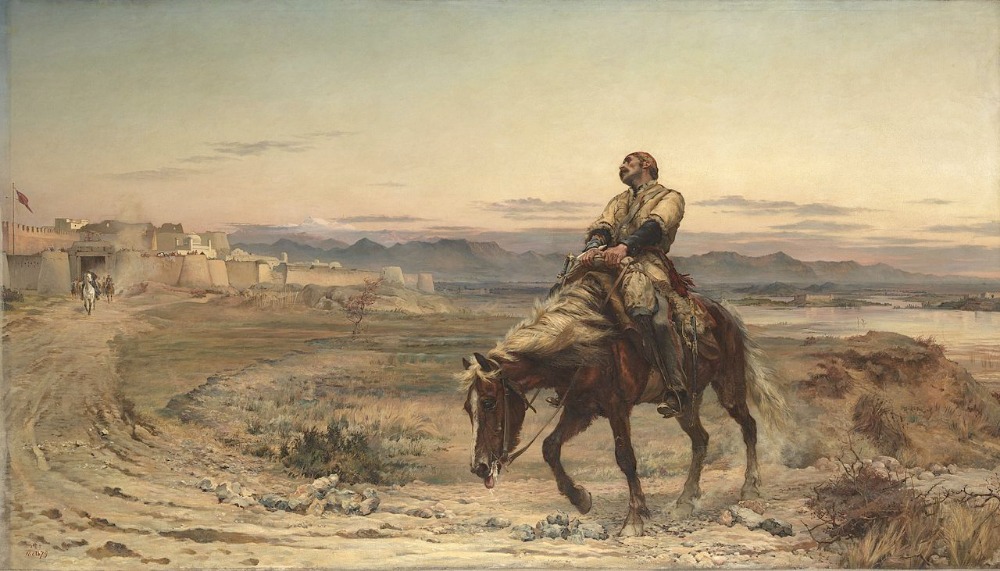 Poslední britský voják, respektive vojenský lékař William Brydon, který se jako jediný dostal do Džalalabádu. Obraz Elizabeth Butlerové z roku 1879