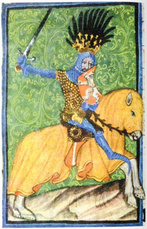 Rytířský král Jan Lucemburský v Gelnhausenově kodexu z 15. století