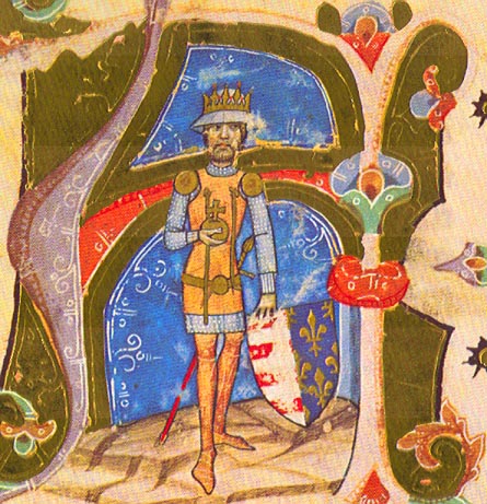 Uherský král Karel Robert na středověké iluminaci
