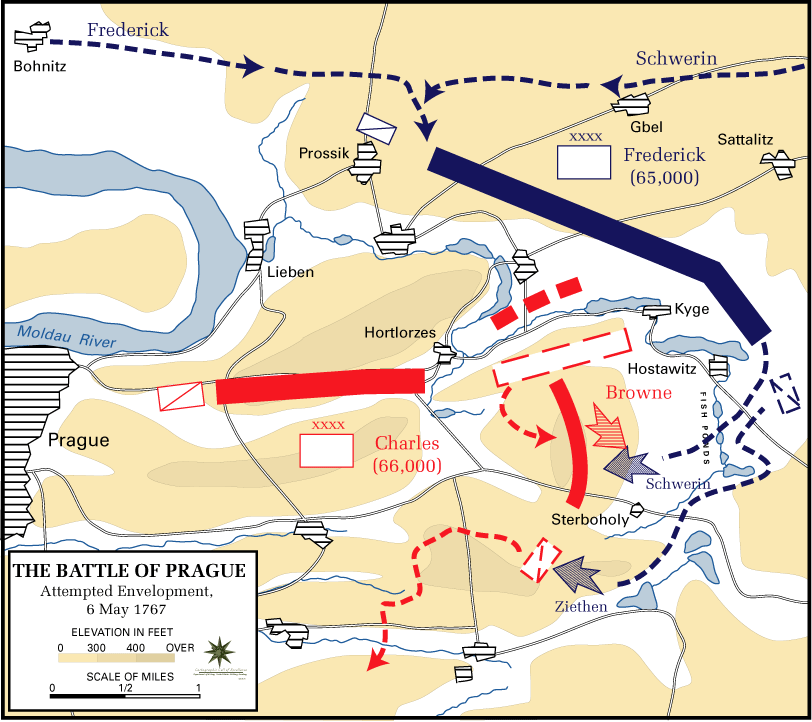 Bitva u Šterbohol - pruský manévr a útok a Šterboholy