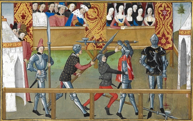 Středověké vyobrazení turnajového klání
