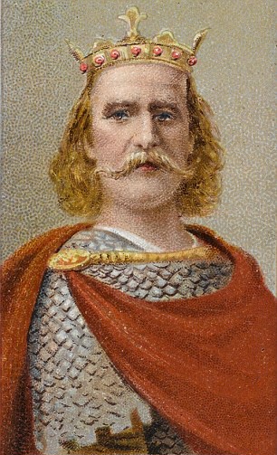 Král Harold Godwinsson na fiktivním portrétu